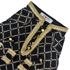 BLACK BROCADE KURTA FOR DOGS AND CATS