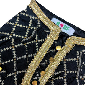 BLACK BROCADE KURTA FOR DOGS AND CATS