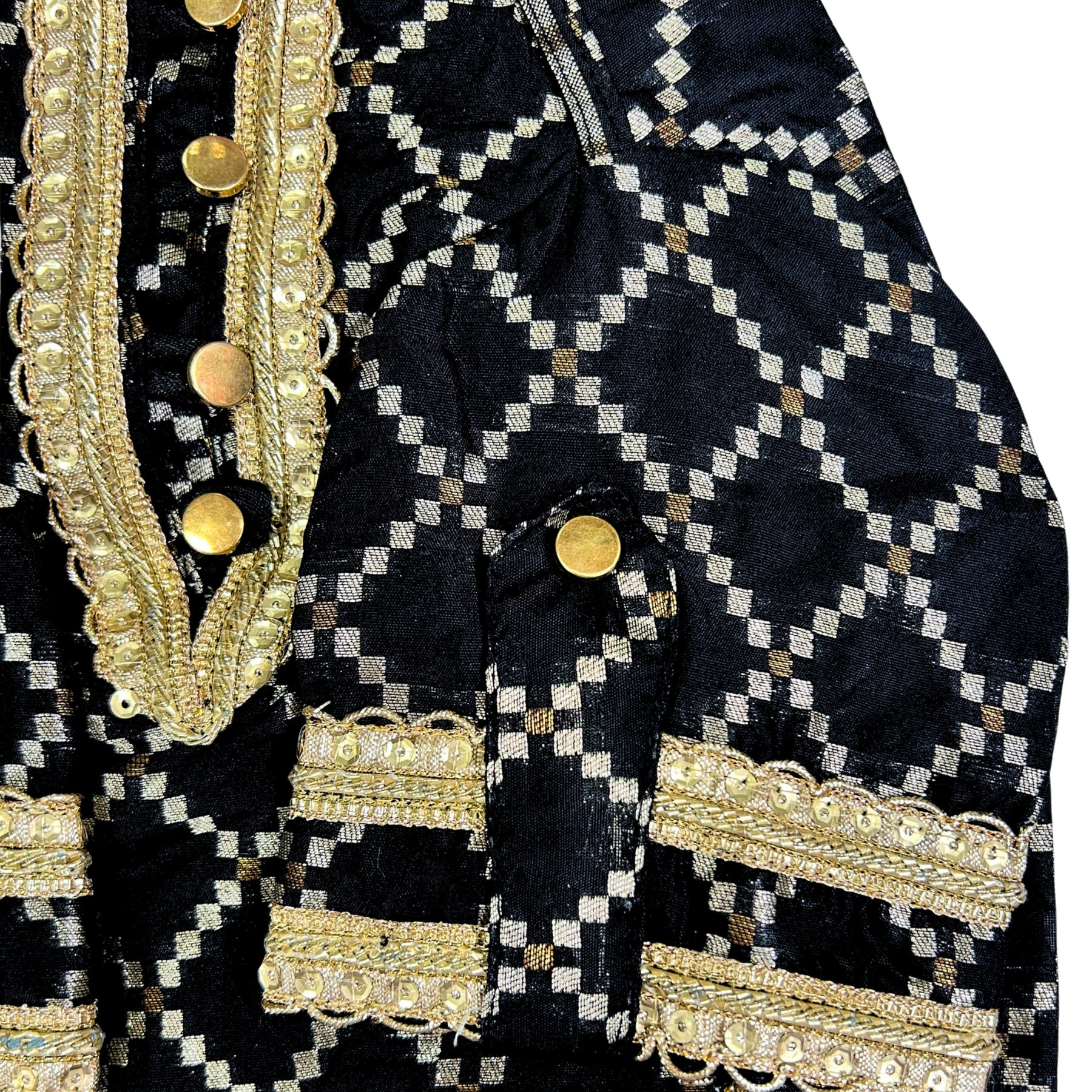 BLACK BROCADE KURTA FOR DOGS AND CATS