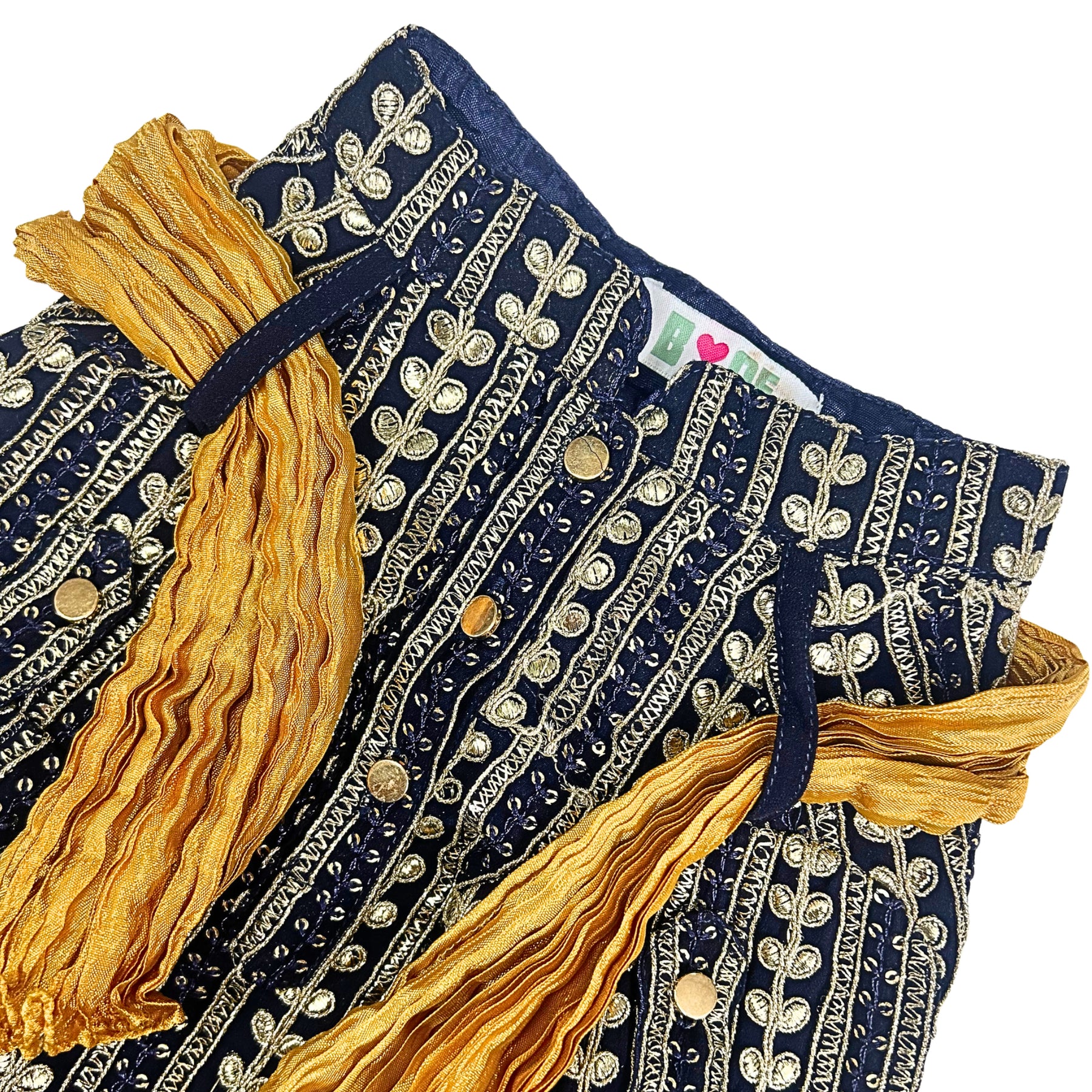 NAVY BLUE LEAF DOG KURTA
