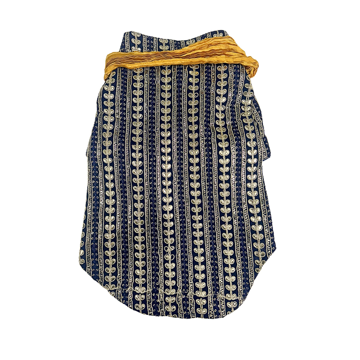 NAVY BLUE LEAF DOG KURTA