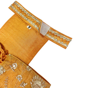 MUSTARD YELLOW FLORAL TISSUE LEHENGA FOR DOGS AND CATS