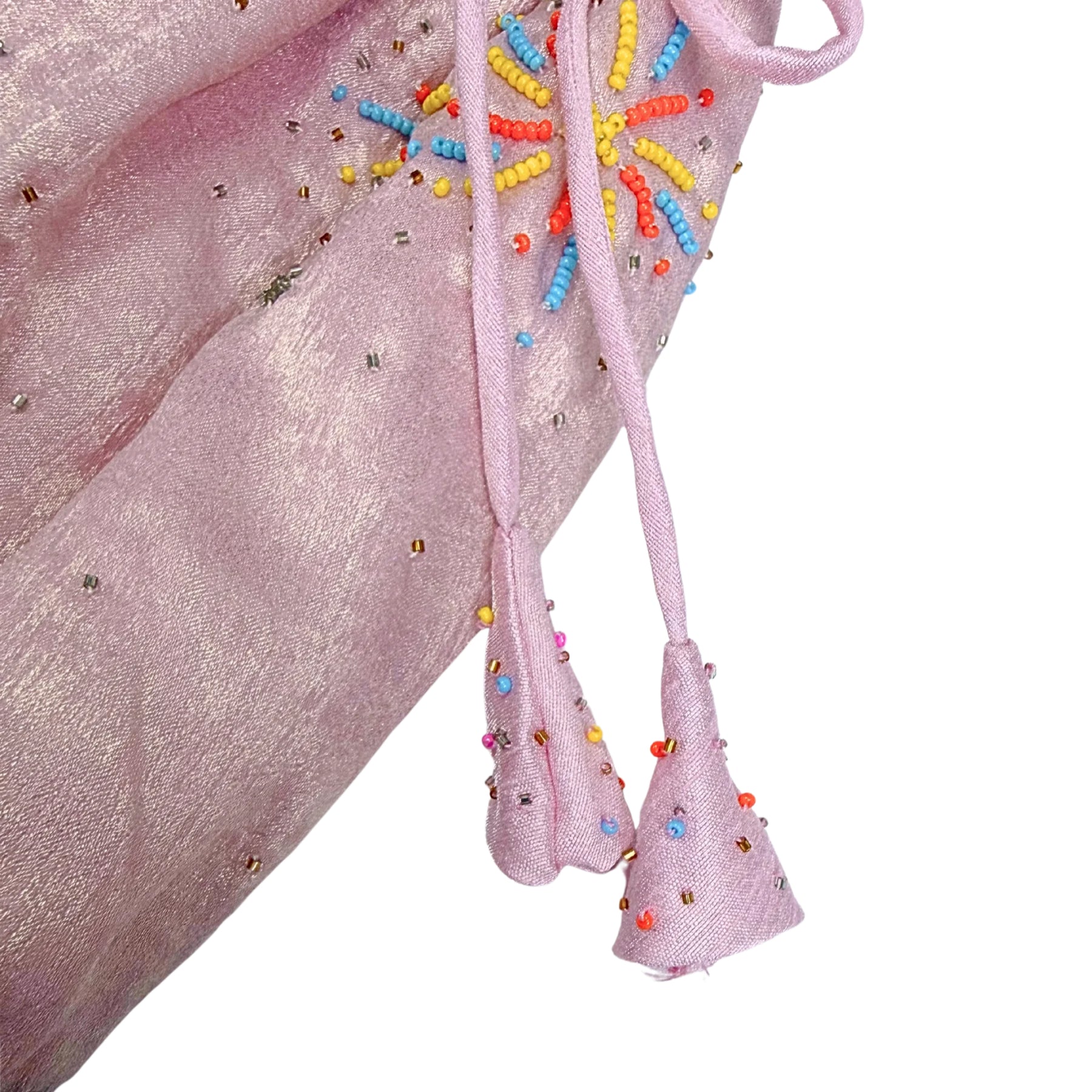 PASTEL PINK DESI PATAKA HAND EMBROIDERED LEHENGA FOR DOGS AND CATS