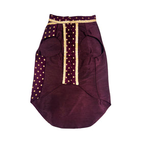 DEEP MAROON BINDI BROCADE SHERWANI FOR DOGS AND CATS