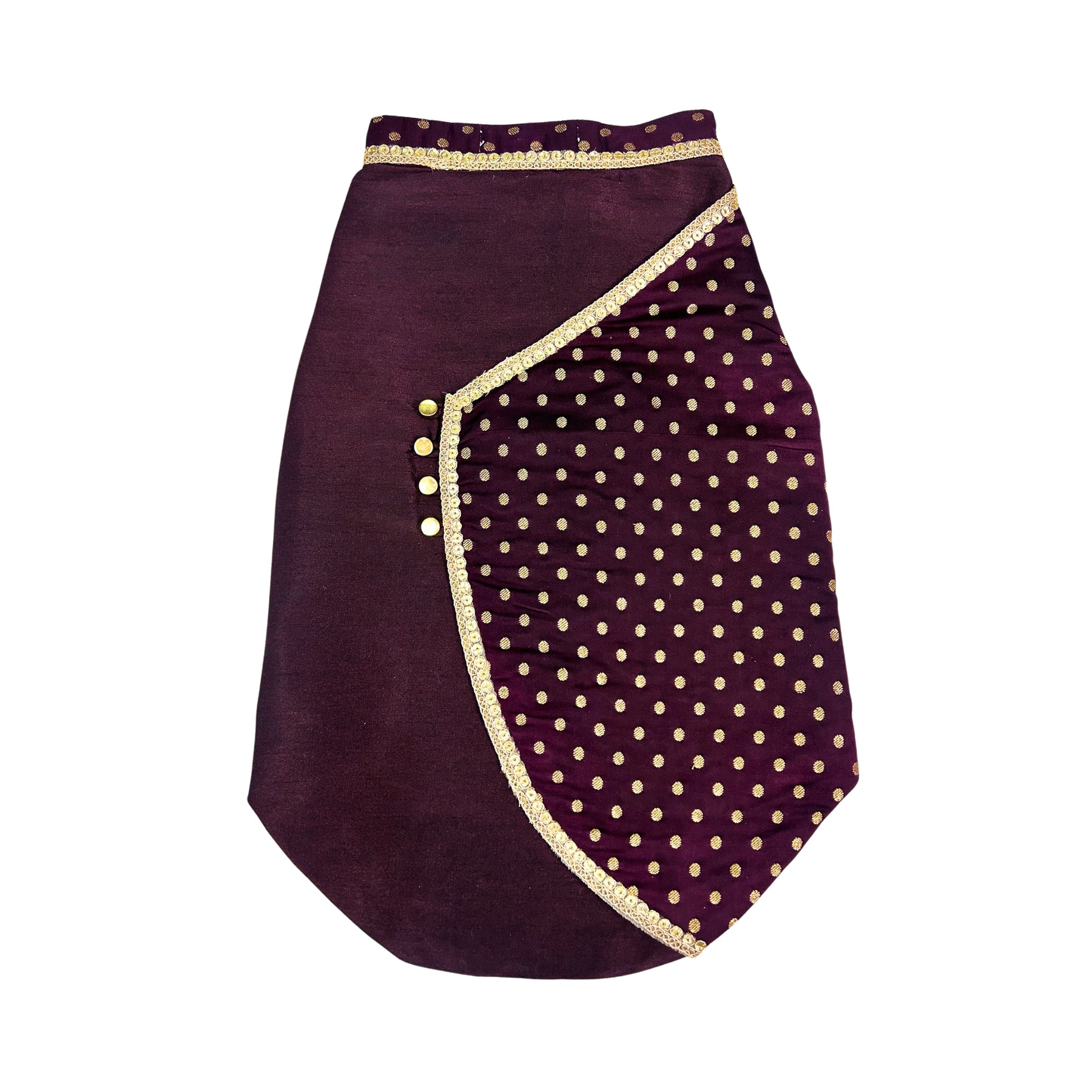 DEEP MAROON BINDI BROCADE SHERWANI FOR DOGS AND CATS