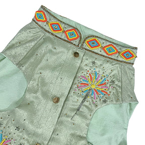 MINT GREEN DESI PATAKA HAND EMBROIDERED SHERWANI FOR DOGS AND CATS