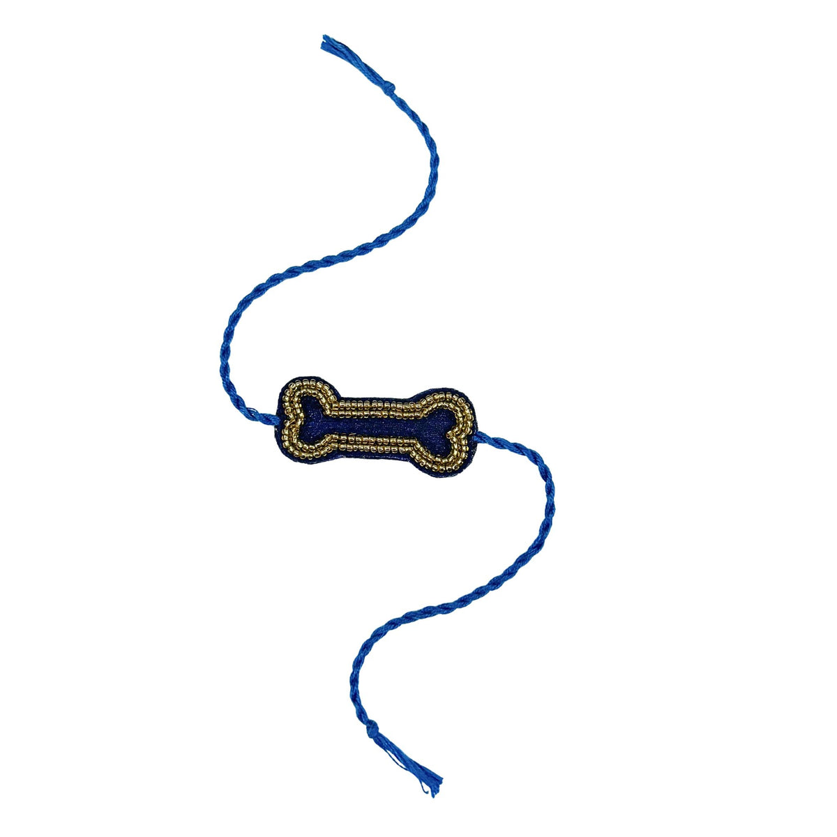 BLUE GOLD BONE RAKHI FOR DOGS AND CATS