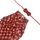 RED COTTON GULAB DOG KURTA + RED BONE RAKHI FOR DOGS AND CATS