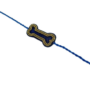 BLUE GOLD BONE RAKHI FOR DOGS AND CATS