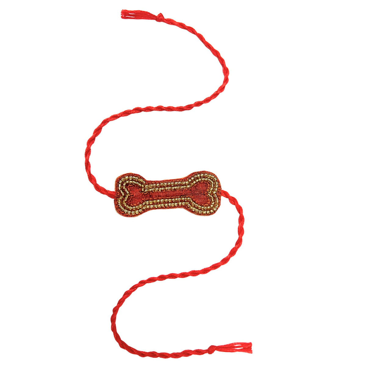 ORANGE GOLD BONE RAKHI FOR DOGS AND CATS