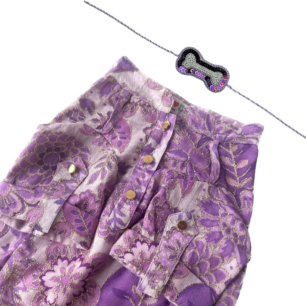 LAVENDER BLOOM DOG KURTA+PURPLE PEARL RAKHI FOR DOGS AND CATS