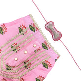 RAJKAMAL PINK KURTA FOR DOGS AND CATS+LIGHT PINK PEARL RAKHI FOR DOGS AND CATS