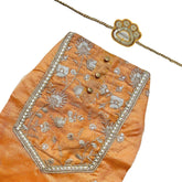 MUSTARD YELLOW FLORAL SEQUINS WAISTCOAT+YELLOW PAW-SOME RAKHI FOR DOGS AND CATS