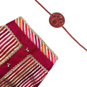 KHANAK CRIMSON RED KURTA + RED PAW RAKHI FOR DOGS AND CATS