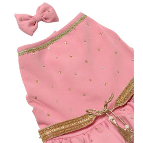 PEACH PINK CRYSTAL MAJESTRY DRESS FOR DOGS AND CATS