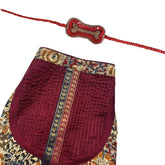 KALAMKARI FLORAL PRINTED KURTA  + RED BONE RAKHI FOR DOGS AND CATS