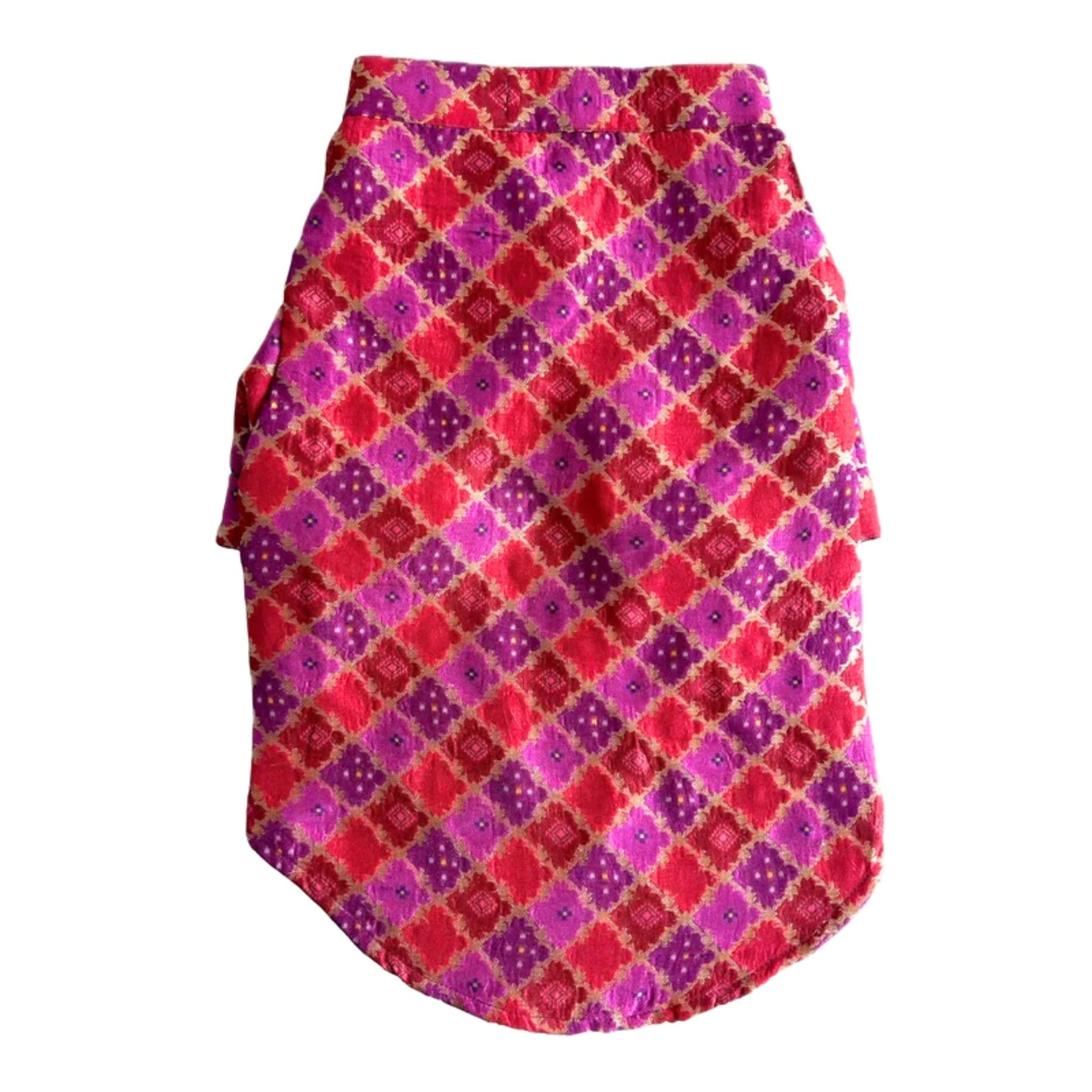 PURPLE TWO TONE BROCADE DOG KURTA+YELLOW STAR WOOF RAKHI