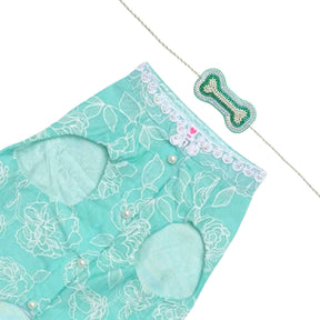 AQUA GREEN OFF-WHITE EMBROIDERY SHERWANI FOR DOGS AND CATS
