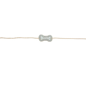 OFF-WHITE PEARL GOLD BONE RAKHI FOR DOGS AND CATS