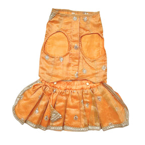 MUSTARD YELLOW FLORAL SEQUINS LEHENGA FOR DOGS AND CATS