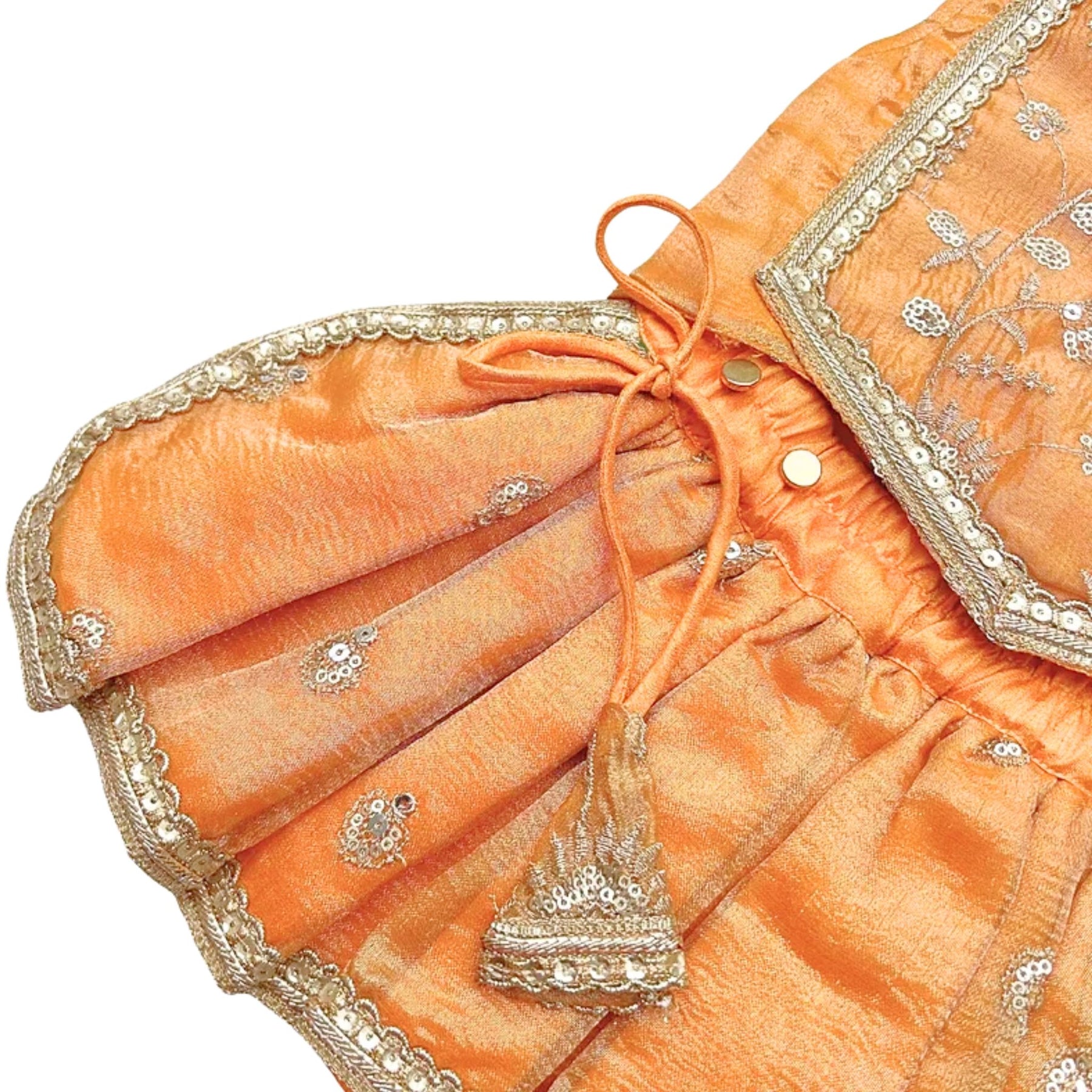 MUSTARD YELLOW FLORAL SEQUINS LEHENGA FOR DOGS AND CATS