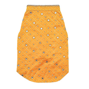 YELLOW BANDHANI PEARL HAND EMBROIDERED SHERWANI FOR DOGS AND CATS