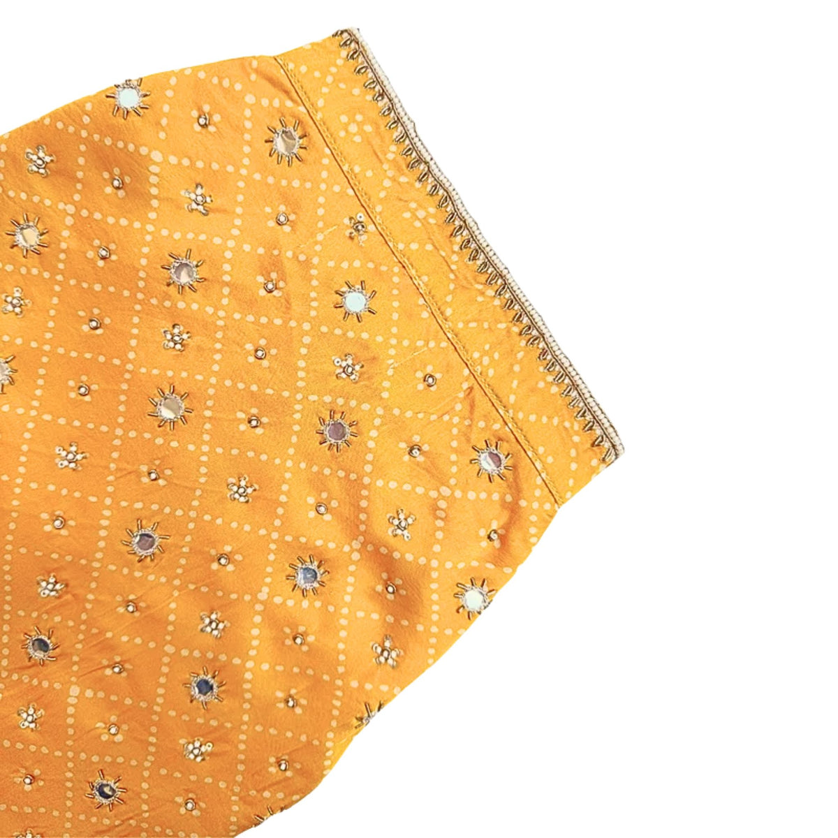 YELLOW BANDHANI PEARL HAND EMBROIDERED SHERWANI FOR DOGS AND CATS