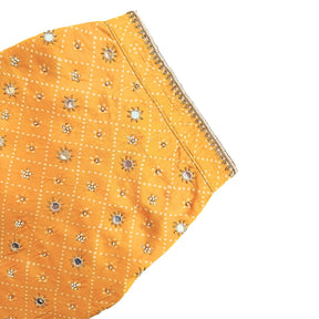 YELLOW BANDHANI PEARL HAND EMBROIDERED SHERWANI FOR DOGS AND CATS