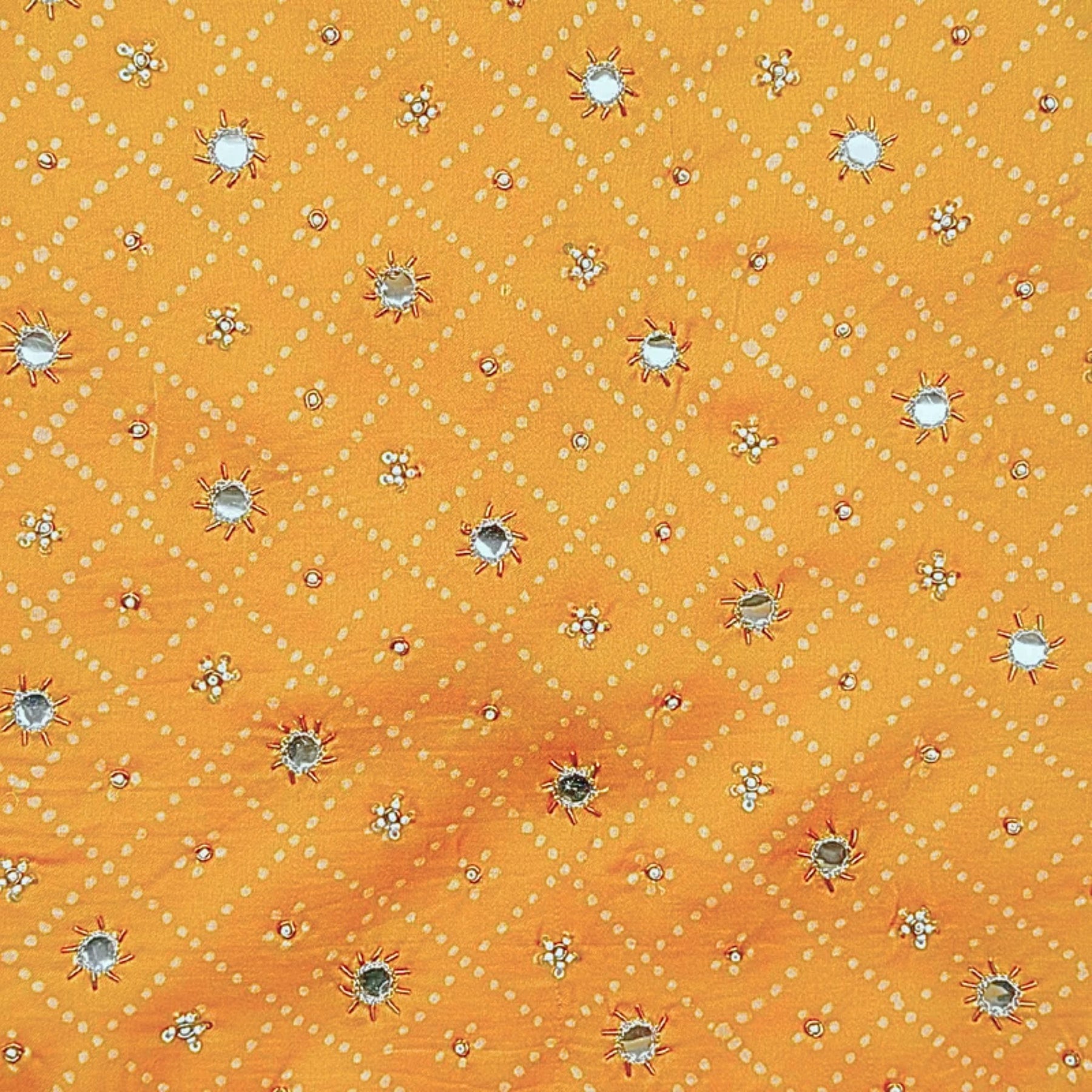 YELLOW BANDHANI PEARL HAND EMBROIDERED SHERWANI FOR DOGS AND CATS