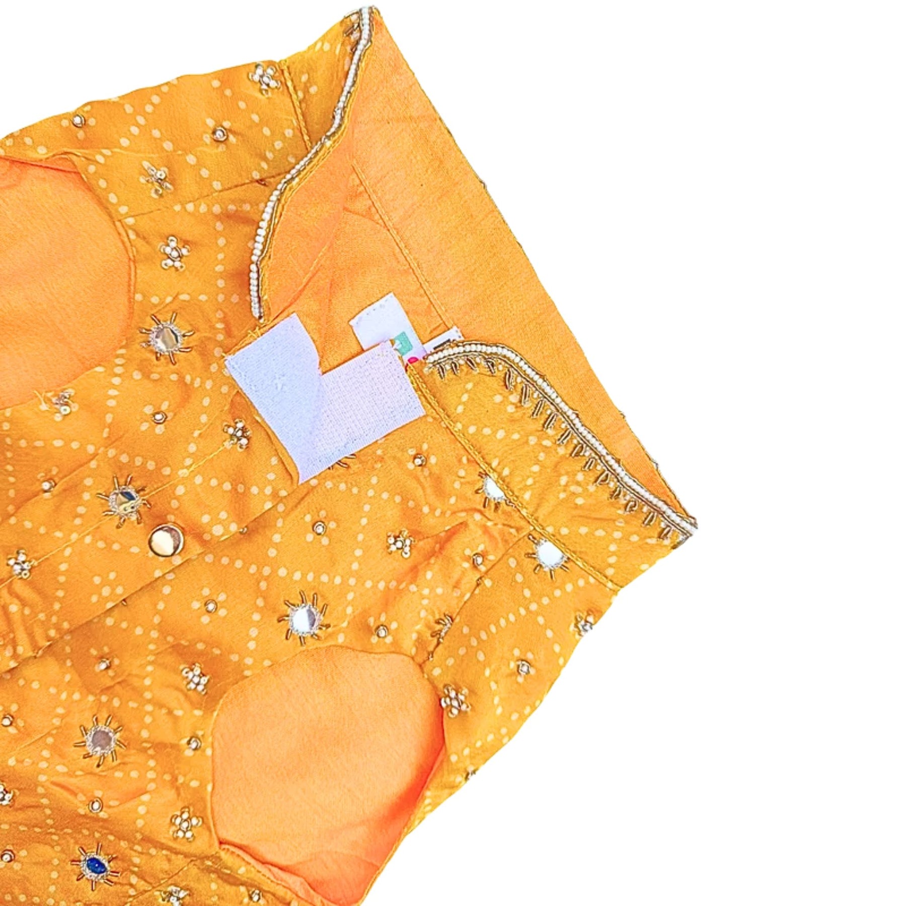 YELLOW BANDHANI PEARL HAND EMBROIDERED SHERWANI FOR DOGS AND CATS