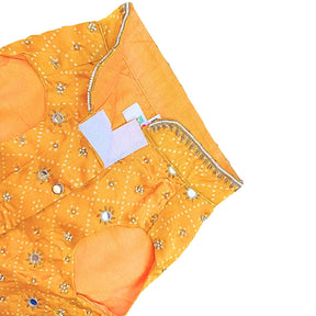 YELLOW BANDHANI PEARL HAND EMBROIDERED SHERWANI FOR DOGS AND CATS
