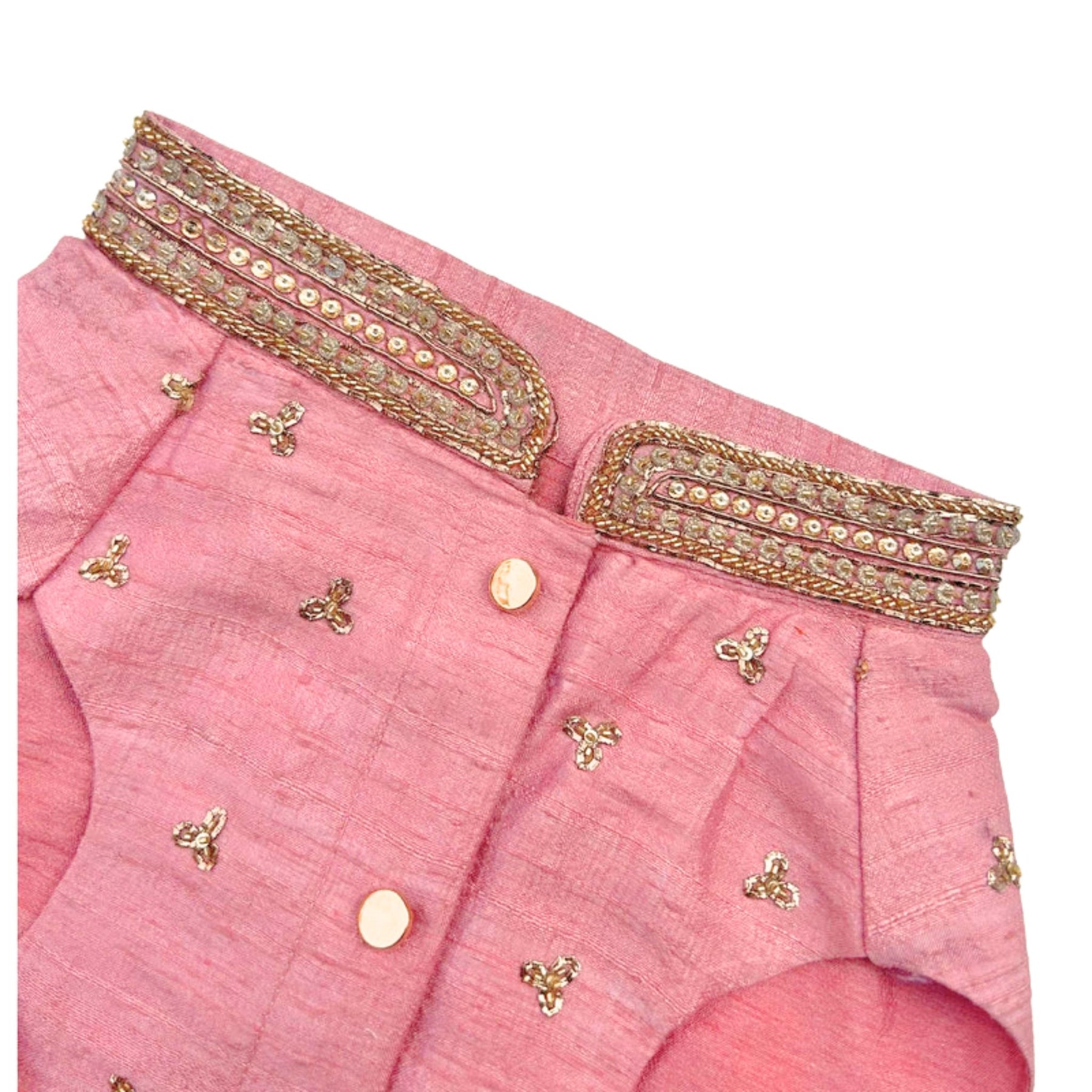 PETAL ROSE PINK HAND EMBROIDERED DOG SHERWANI