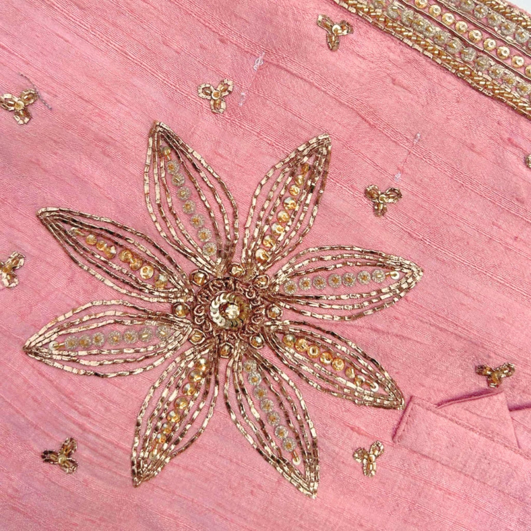 PETAL ROSE PINK HAND EMBROIDERED DOG SHERWANI