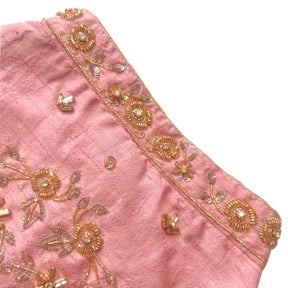 PINK HAND EMBROIDERED GOLD FLOWERS DOG SHERWANI