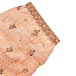 PEACH PINK DAINTY EMROIDERED TISSUE SHERWANI FOR DOGS AND CATS