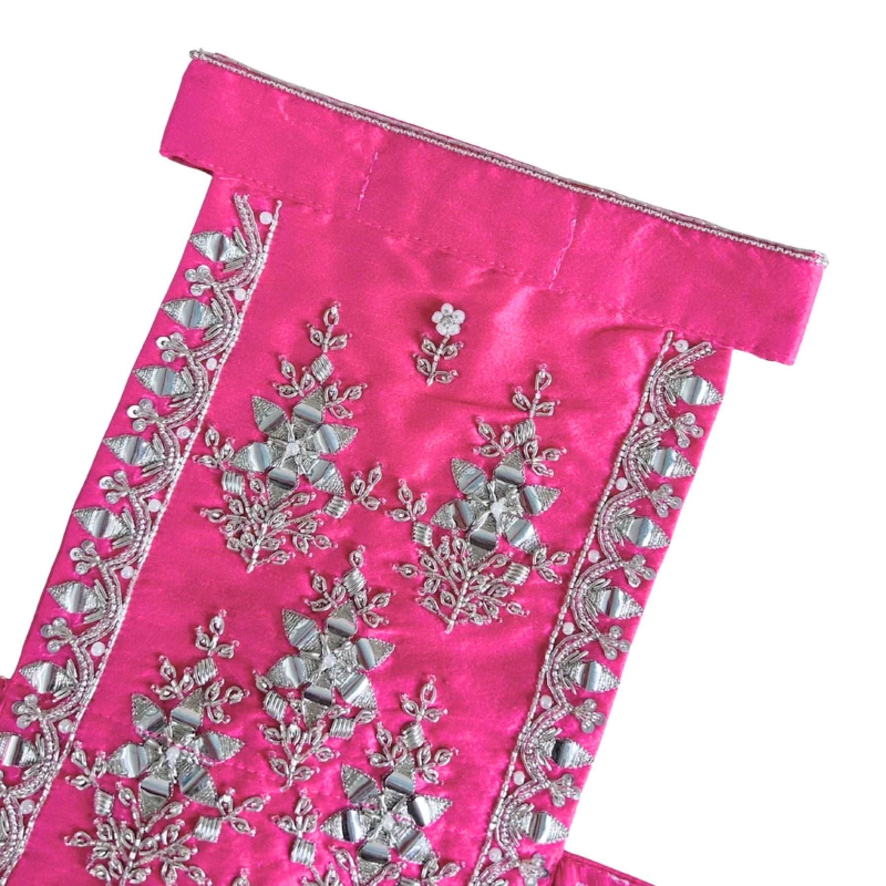 PINK BANDHANI SILVER EMBELLISHED LEHENGA FOR DOGS AND CATS
