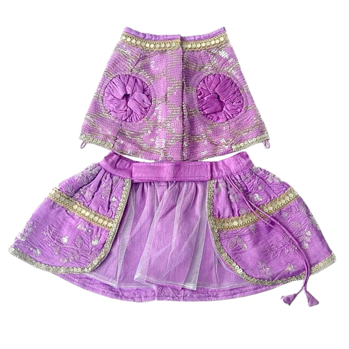 LAVENDER SEQUINS DOG LEHENGA