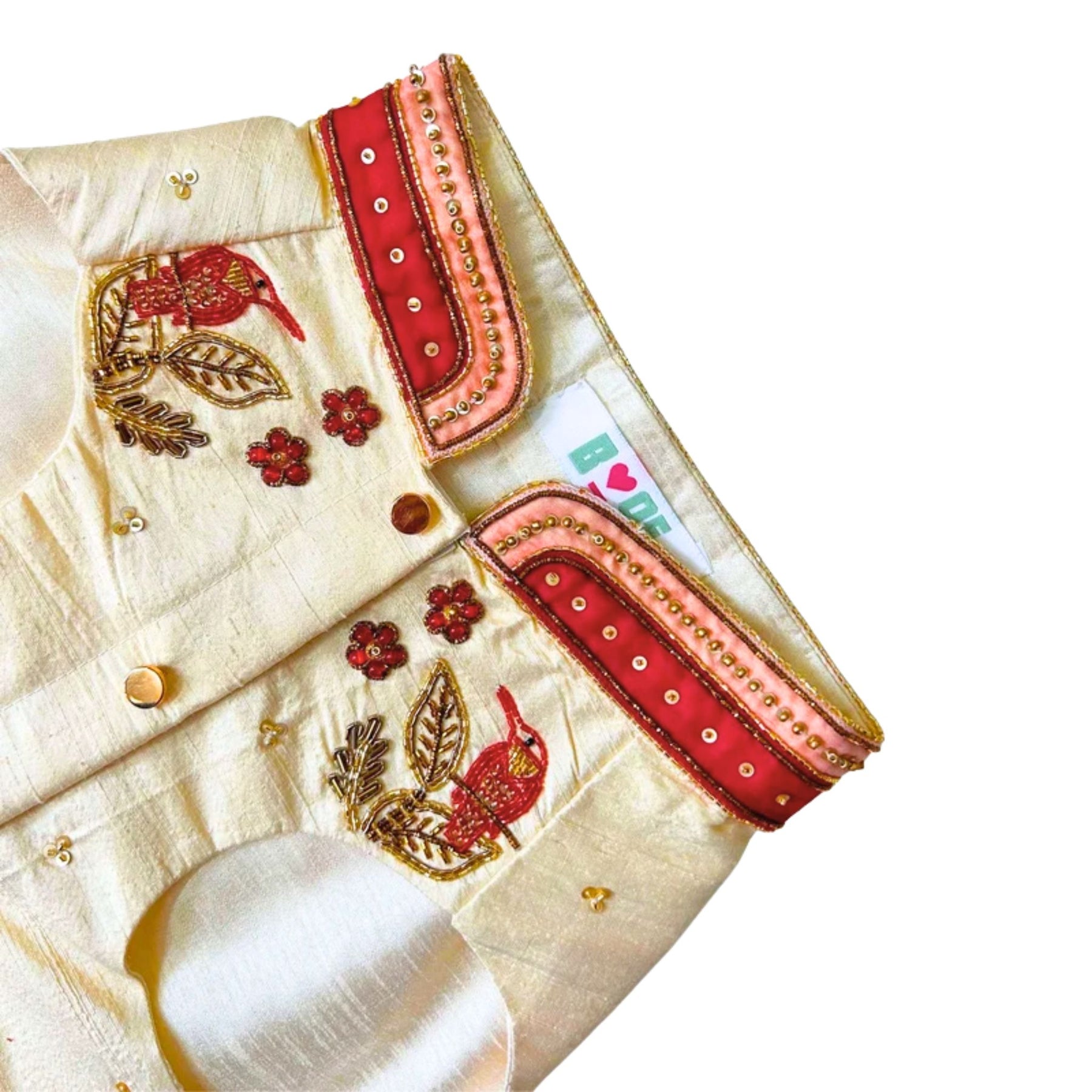 IVORY PALM HAND EMBROIDERED SHERWANI FOR DOGS AND CATS