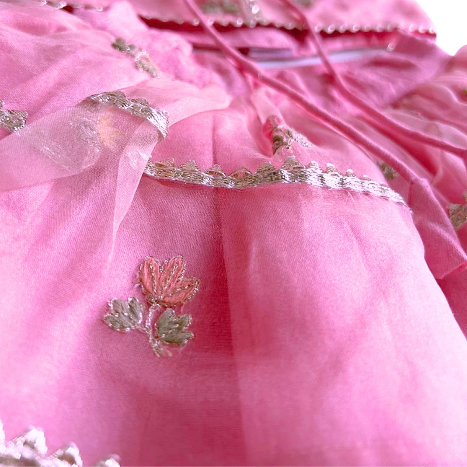 DAINTY FLORAL PASTEL PINK DOG LEHENGA FOR DOGS AND CATS