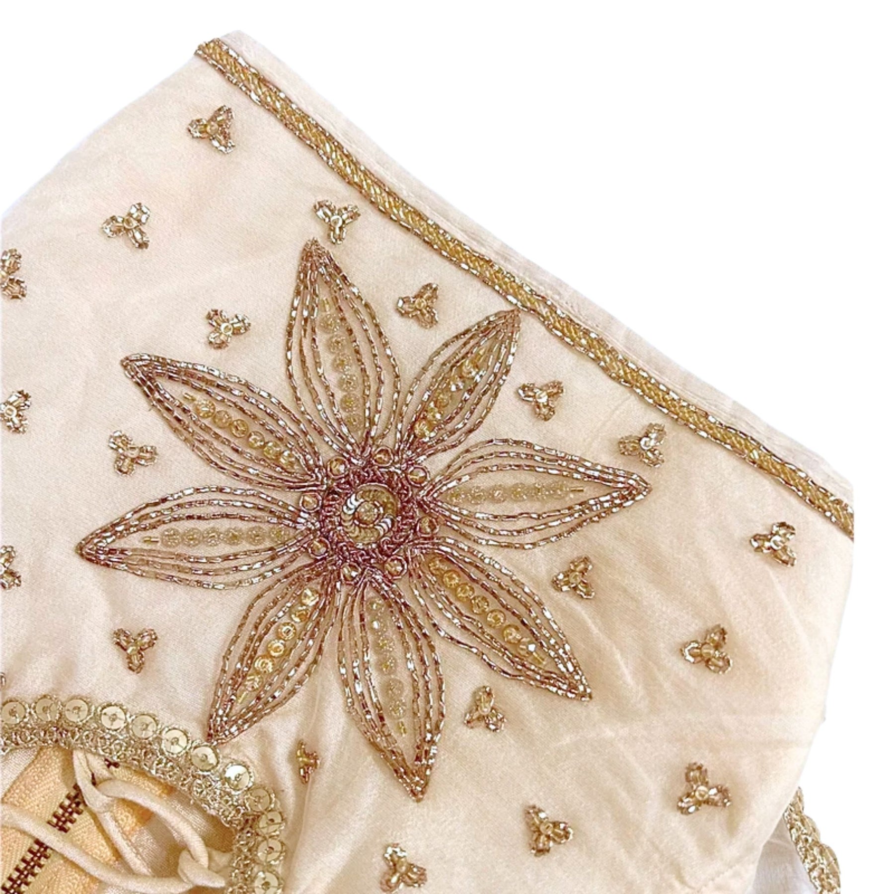 PETAL OFF-WHITE HAND EMBROIDERED DOG LEHENGA