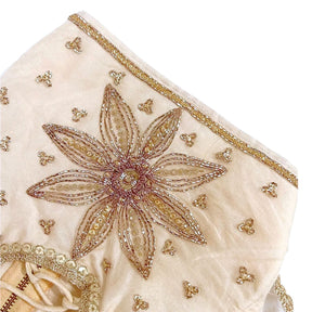PETAL OFF-WHITE HAND EMBROIDERED DOG LEHENGA