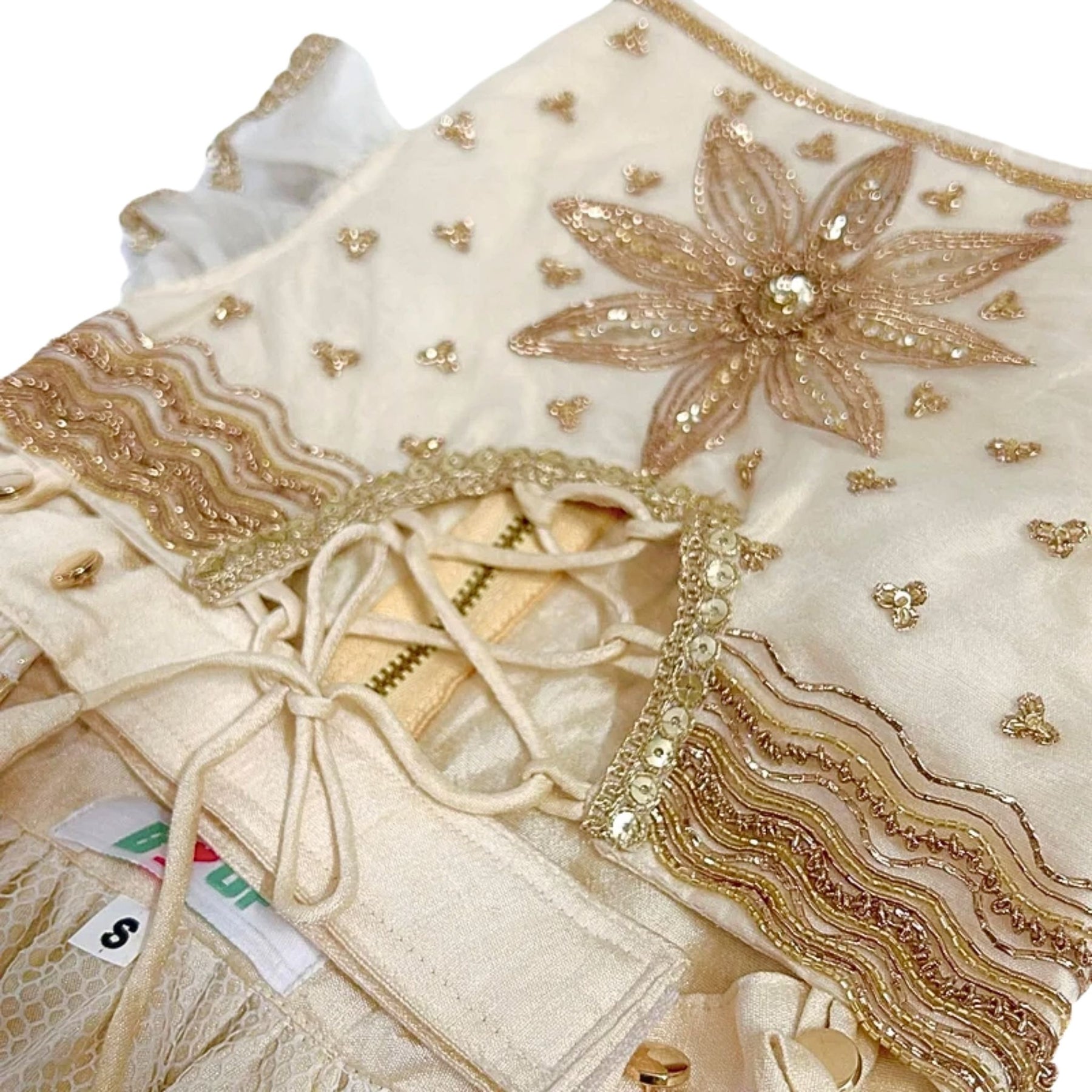 PETAL OFF-WHITE HAND EMBROIDERED DOG LEHENGA