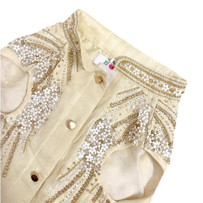 GOLD JEWELLED HAND EMBROIDERED DOG SHERWANI