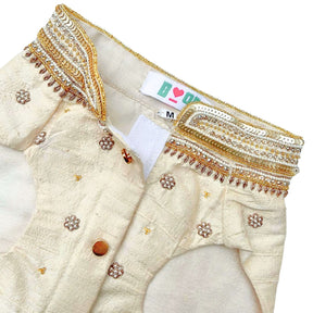 OFF-WHITE NOOR HAND EMBROIDERED SHERWANI FOR DOGS AND CATS