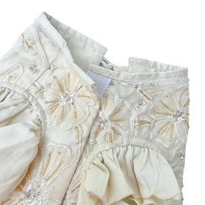 BEADED FLOWER APPLIQUE HAND EMBROIDERED LEHENGA FOR DOGS AND CATS