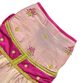 LIME GILDED PINK BLOSSOM HAND EMBROIDERED LEHENGA FOR DOGS AND CATS