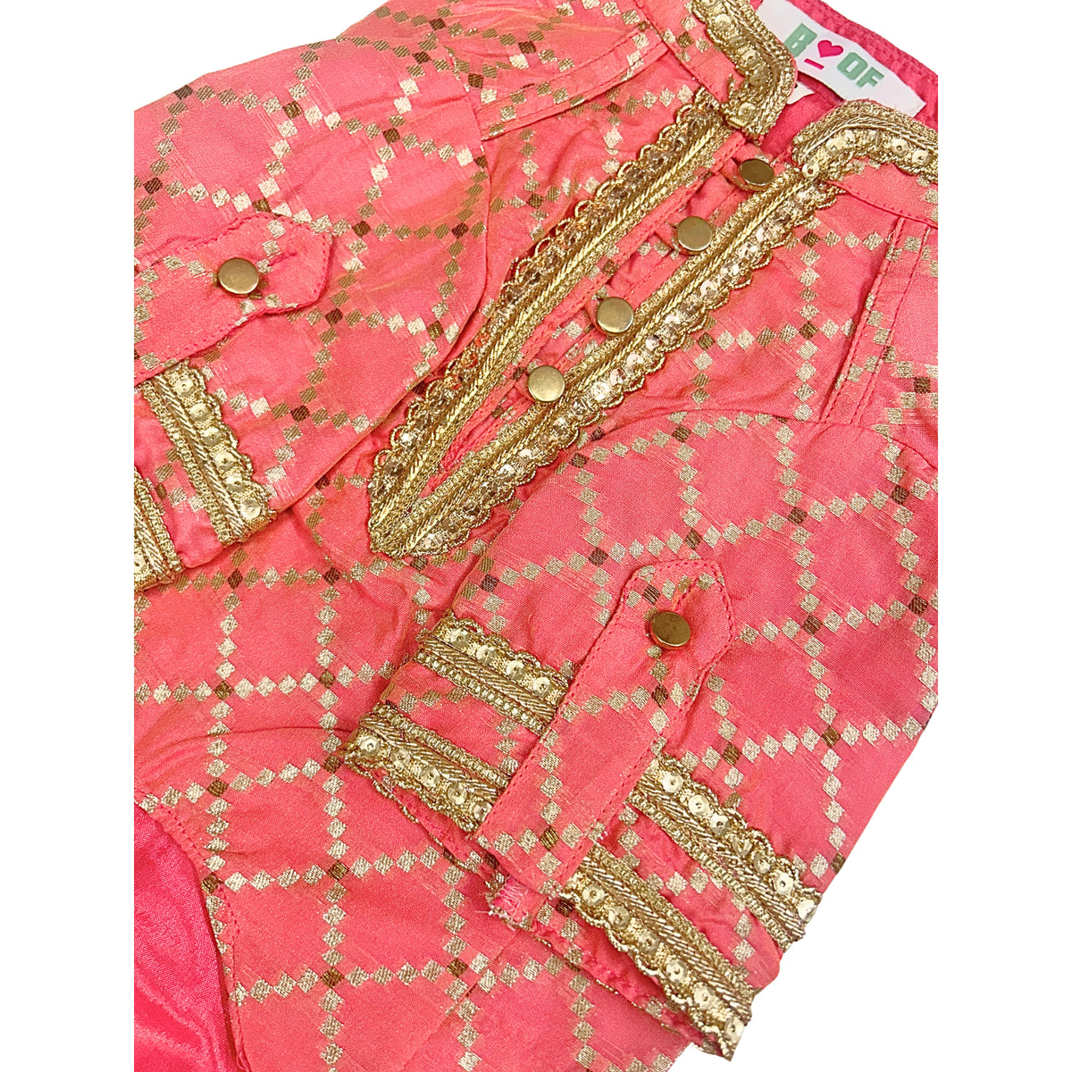 PINK BROCADE KURTA FOR DOG AND CATS