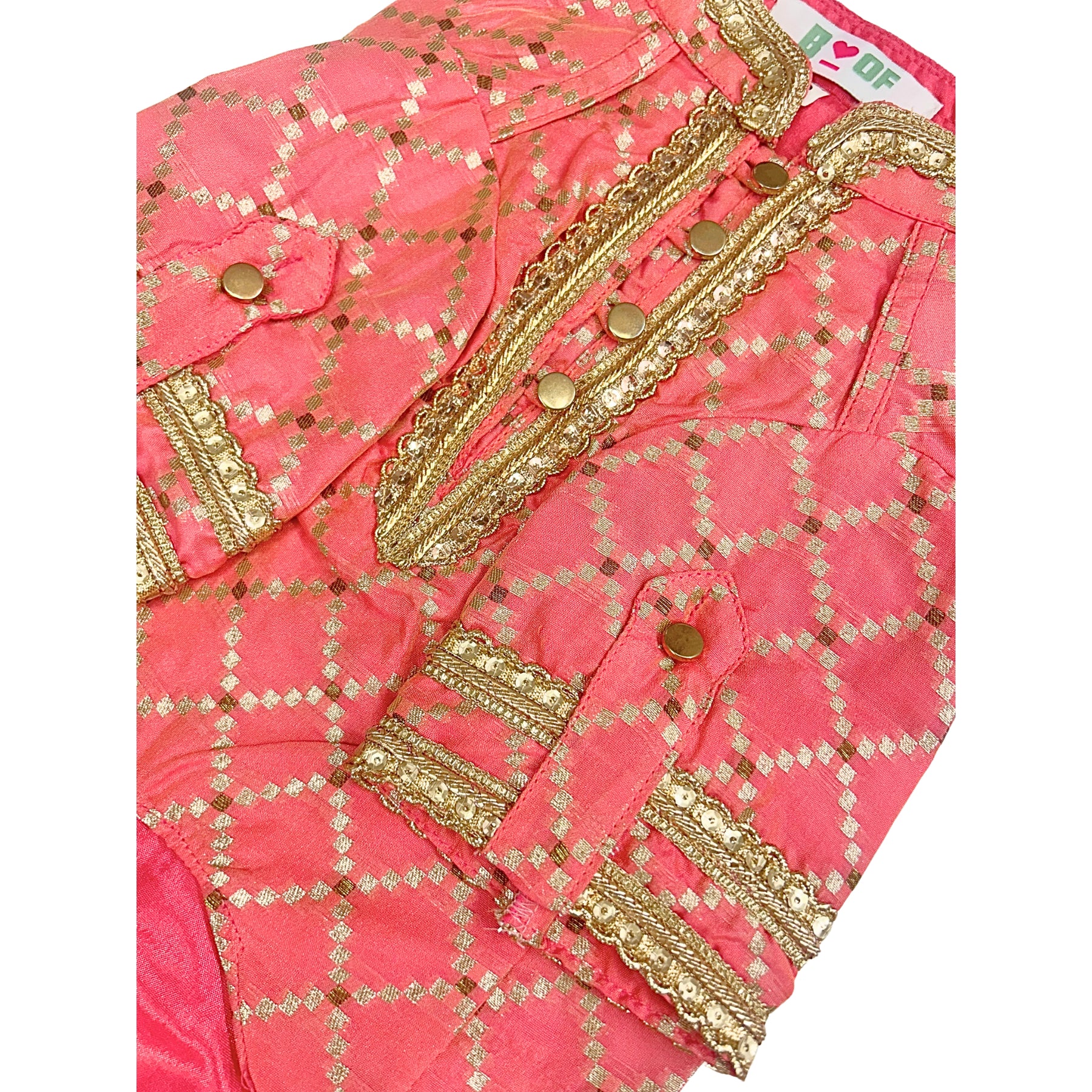 PINK BROCADE KURTA FOR DOG AND CATS