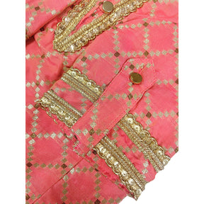 PINK BROCADE KURTA FOR DOG AND CATS