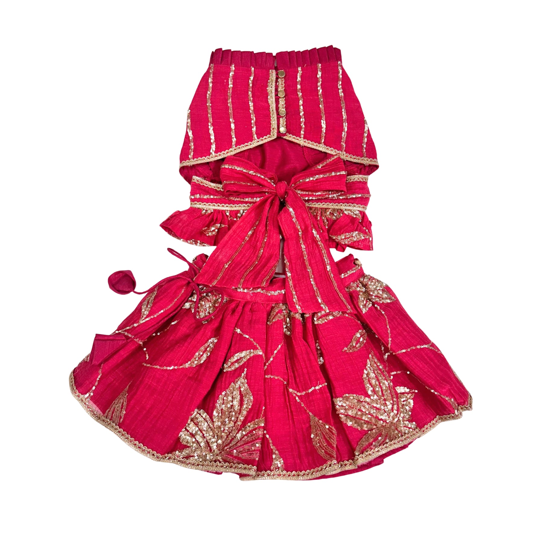 PINK DILNOOR BOW LEHENGA  FOR DOGS AND CATS